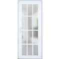 Front Exterior Prehung FiberGlass Door Frosted Glass / Manux 8312 Matte Black / Office Commercial and Residential Doors Entrance Patio Garage-W36" x H80"-Right-hand Inswing White