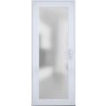 Front Exterior Prehung FiberGlass Door Frosted Glass / Manux 8102 Matte Black / Office Commercial and Residential Doors Entrance Patio Garage-W30" x H80"-Left-hand Inswing White