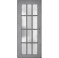 Front Exterior Prehung FiberGlass Door Frosted Glass / Manux 8312 Grey Ash / Office Commercial and Residential Doors Entrance Patio Garage-W36" x H80"-Left-hand Inswing Gray Ash