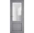 Front Exterior Prehung FiberGlass Door Frosted Glass / Manux 8422 Matte Black / Office Commercial and Residential Doors Entrance Patio Garage-W36" x H80"-Right-hand Inswing Gray Ash