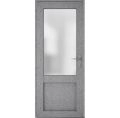 Front Exterior Prehung FiberGlass Door Frosted Glass / Manux 8422 Grey Ash / Office Commercial and Residential Doors Entrance Patio Garage-W36" x H80"-Left-hand Inswing Gray Ash