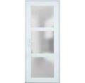 Front Exterior Prehung FiberGlass Door Frosted Glass / Manux 8552 Matte Black / Office Commercial and Residential Doors Entrance Patio Garage White