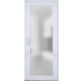 Front Exterior Prehung FiberGlass Door Frosted Glass / Manux 8102 Matte Black / Office Commercial and Residential Doors Entrance Patio Garage-W36" x H80"-Right-hand Inswing White