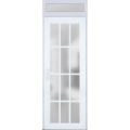 Front Exterior Prehung FiberGlass Door Frosted Glass / Manux 8312 Matte Black / Transom Window / Office Commercial and Residential Doors Entrance Patio Garage-W36" x H80+14"-Right-hand Inswing White