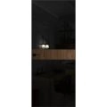 Invisible Solid Hidden Door with Handle | Termix 0801 Graphite with Silver Hidden Frame 18" x 80" Right-hand Inswing Silver Frame | Concealed Hinges Lock Handle | Modern Frameless Doors Sahara Black