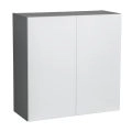 36" x 30" Wall Cabinet-Double Door-with Natural Teak door White