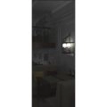 Invisible Solid Hidden Door with Handle | Termix 0801 Graphite with Black Hidden Frame 18" x 80" Left-hand Inswing Black Frame | Concealed Hinges Lock Handle | Modern Frameless Doors Graphite