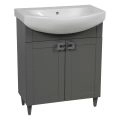 Modern Free standing Bathroom Vanity with Washbasin | Woodmix Gray Matte Collection | Non-Toxic Fire-Resistant MDF Gray Matte