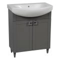 Modern Free standing Bathroom Vanity with Washbasin | Woodmix White Matte Collection | Non-Toxic Fire-Resistant MDF-28" Gray Matte