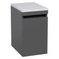 Side Vanity Cabinet NIAGARA Collection Teak Natural Color 12" Gray Matte