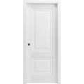 Sliding French Pocket Door with | Lucia 8831 White Silk | Kit Trims Rail Hardware | Solid Wood Interior Bedroom Sturdy Doors White