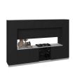 Kitchen Luxe Collection Natural Teak & Gray Color Base Size 12Ft Wide Black