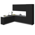 Kitchen Harmony Collection White Gloss Color Base Size 8x10Ft Wide Black