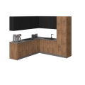 Kitchen Urban Collection Black & Gray Color Base Size 8x8Ft Wide Natural Teak & Black