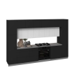 Kitchen Luxe Collection Natural Teak & Gray Color Base Size 12Ft Wide Black & White Gloss