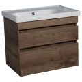 Modern Wall-Mounted Bathroom Vanity with Washbasin | Niagara Teak Natural Collection | Non-Toxic Fire-Resistant MDF-32" Rosewood