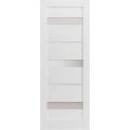 Lite Slab Barn Door Panel | Quadro 4055 White Silk with Frosted Glass | Sturdy Finished Wooden Modern Doors | Pocket Closet Sliding White