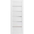 Lite Slab Barn Door Panel | Quadro 4117 White Silk with Frosted Glass | Sturdy Finished Wooden Modern Doors | Pocket Closet Sliding White