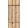 Slab Barn Door Panel | Planum 0015 White Silk and Aluminum Strips | Sturdy Finished Doors | Pocket Closet Sliding Oak
