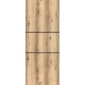 Slab Barn Door Panel | Planum 0014 Walnut and Aluminum Strips | Sturdy Finished Flush Modern Doors | Pocket Closet Sliding Oak