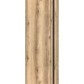 Slab Barn Door Panel | Planum 0011 Oak and Aluminum Strips | Sturdy Finished Flush Modern Doors | Pocket Closet Sliding Oak