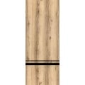 Slab Barn Door Panel | Planum 0012 Ginger Ash and Aluminum Strips | Sturdy Finished Doors | Pocket Closet Sliding-30" x 80" Oak