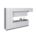 Kitchen Serene Collection Natural Teak & Gray Color Base Size 15Ft Wide White Matte