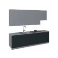 Kitchen Contemporary Collection Natural Teak Color Base Size 9.5Ft Wide Black & Gray