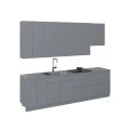 Kitchen Contemporary Collection Natural Teak Color Base Size 9.5Ft Wide Gray