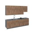 Kitchen Contemporary Collection Natural Teak Color Base Size 9.5Ft Wide Natural Teak