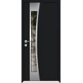 Front Exterior Prehung Aluminum Door / Cynex 6116 Black / Entry Steel Metal Modern Painted W36"xH80" Right-hand Inswing Black