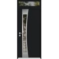Front Exterior Prehung Aluminum Door / Cynex 6116 Black / Entry Steel Metal Modern Painted W36"xH80+14" Right-hand Inswing Black