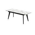 Dining Table MODENA 55(70)x31x29 Laminam Bianco StatuaMILAN Venato Laminam Invisible White