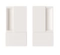 AGB Wave Hidden Handle for Interior Doors for Magnetic Lock, Silver, Passage White Matte