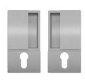 AGB Wave Hidden Handle for Interior Doors for Magnetic Lock, Matte Black, Entry Brushed Nickel