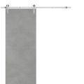 Sturdy Barn Door with Hardware | Planum 0010 Ginger Ash | 6.6FT Rail Hangers Heavy Set | Modern Solid Panel Interior Doors Concrete