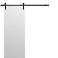Sliding Barn Door with Hardware | Planum 0770 Painted White Matte | 6.6FT Rail Hangers Sturdy Set | Modern Solid Panel Interior Doors Painted White