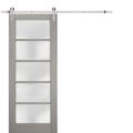 Sturdy Barn Door | Quadro 4002 Ginger Ash | 6.6FT Rail Hangers Heavy Hardware Set | Solid Panel Interior Doors-18" x 84" Ginger Ash