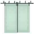 Sliding Closet Barn Bypass Doors | Veregio 7411 Oliva | Sturdy 6.6ft Rails Hardware Set | Wood Solid Bedroom Wardrobe Doors  Oliva