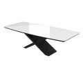Dining Table COMO 94x39x29 Laminam Invisible White White Glass 