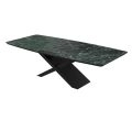 Dining Table COMO 94x39x29 Laminam Invisible White Laminam Verde Alpi Lucidato