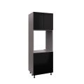 SOC3084DD-DD-GRE Tall Single Oven Cabinets -with White Gloss door Black