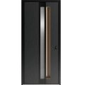 Front Exterior Aluminum Door with Hidden Handle / Hiddex 0155 Ardesia Nero / Prehung Entry Steel Metal Modern Painted W36"xH96" Right-hand Inswing Ardesia Nero