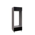 UDOC3084DD-SD-GRE Tall Double Oven Cabinets -with White Gloss door Black