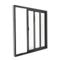 Patio Exterior Metal-Plastic Sliding Doors / Patio 8166 Matte Black 72" x 80" Left active door / Tempered Clear Glass Bypass Door Black Matte