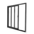 Patio Exterior Metal-Plastic Sliding Doors / Patio 8166 Grey Ash 64" x 80" Right active door / Tempered Clear Glass Bypass Door Black Matte