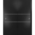Sliding Closet Bypass Doors | Planum 0110 Chocolate Ash and Aluminum Strips | Sturdy Top Mount Rails Moldings Trims Hardware Set | Wood Solid Bedroom Wardrobe Doors -72" x 96" (2* 36x96) Black Matte
