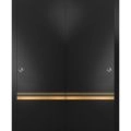 Sliding Closet Bypass Doors with Hardware | Planum 2010 Matte Black and Aluminum Strips | Sturdy Rails Moldings Trims Hardware Set | Modern Wood Solid Bedroom Wardrobe Doors Black Matte
