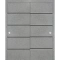 Sliding Closet Bypass Doors | Planum 0015 Ginger Ash and Aluminum Strips | Sturdy Top Mount Rails Moldings Trims Hardware Set | Wood Solid Bedroom Wardrobe Doors -64" x 80" (2* 32x80) Concrete