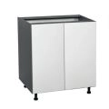 30" Base Cabinet High Double Door with Black Matte door White
